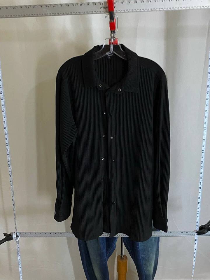 Boohoo Hombre Tejido Grueso SUÉTER Camisa a Presión XL Extra Grande 17 x 35/36  Foto 4 de 4