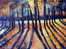 "Deep Forest Twilight" #277 - Original Oil Painting by Julia Lu  18"x24"