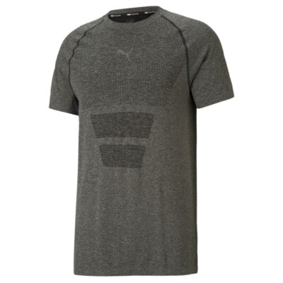 Puma Herren T-Shirt Train Fav Evoknit Short Sleeve Tee Black Anthrazit Melange