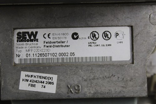 SEW Mfp22d/Z23d Boîte A Fusibles - Photo 3 sur 8