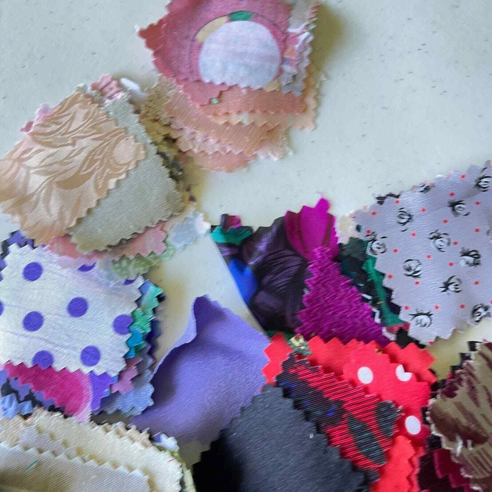 quilting fabric precut squares mixed multicolored plaid checkered floral cotton - Image 4 of 4