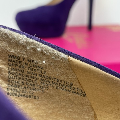 Candies Vegan Faux Brushed Suede High Heels Platform Purple 90s Quiet Wealth - Picture 13 of 14