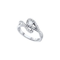 14k White Gold 0.50ctw Elegant Pave Diamond Fashion Ladies Swirl Bridal Ring on sale 14k White Gold 0.50ctw Elegant Pave Diamond Fashion Ladies Swirl Bridal Ring on sale