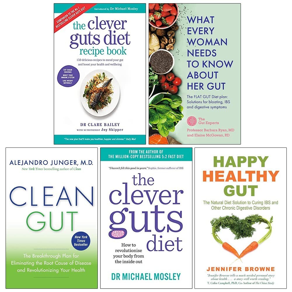 Clean Gut ,What Every Woman Needs,Clever Guts Diet Recipe,Happy Healthy 5 Books