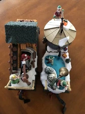 New Bright Holiday Express LOG MILL & TANKER CAR 384 387 Replacement Elf On Ice