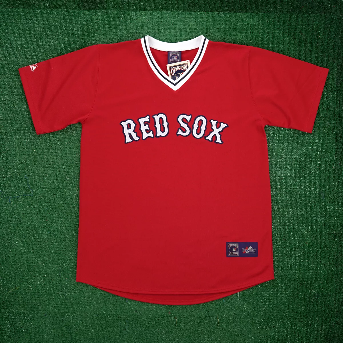 Boston Red Sox Majestic Athletic Red Throwback Cooperstown Men s