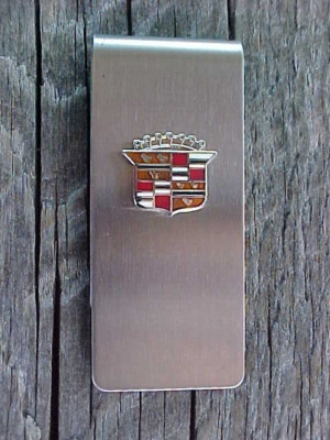 CADILLAC CREST NOS Money Clip Brushed Aluminum Unique NOS