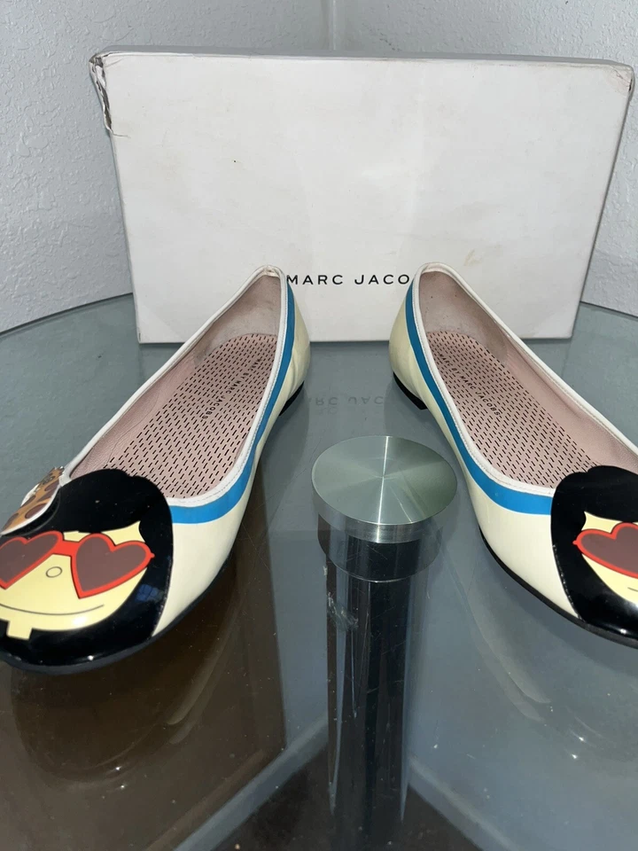 Marc by Marc Jacobs Niña Gato Cuero Ballet Planos Zapato Charol Suela de Goma 40 Foto 2 de 4