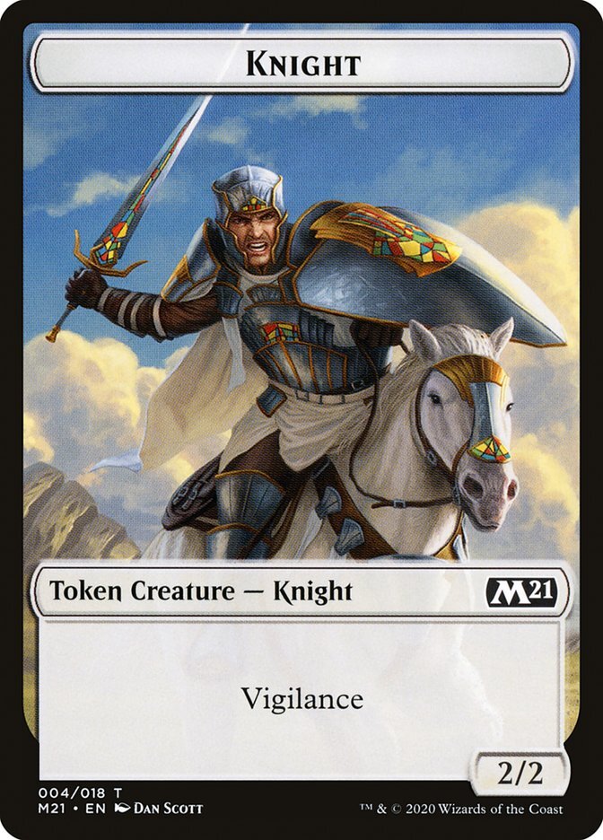 MTG Magic the Gathering Token - Knight (4/470) Core Set 2021 LP