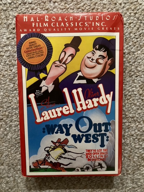 LAUREL & HARDY WAY OUT WEST 1937/1985 BIG BOX COLORIZED VHS