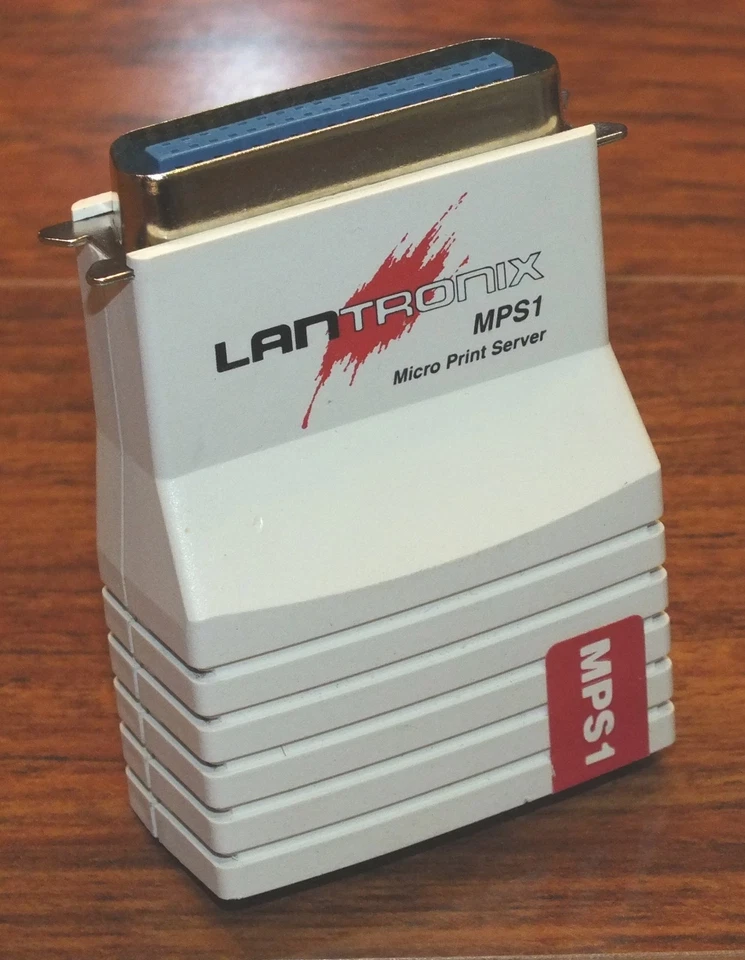 Lantronix (MPS1) Ethernet Micro Print Server Adapter with AC Power Supply *READ* - Image 2 of 4