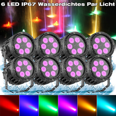 8X 90W IP67 Wasserdichte 6 LED RGB  PAR Bühnenlicht Outdoor Ostern Party Show DE