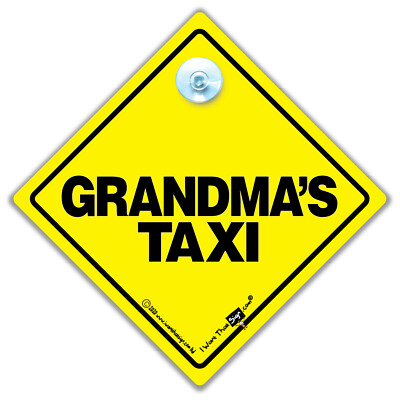 Omas Taxi Auto Schild, Saugnapf Taxi Schild für Omas, Baby an Bord Schild