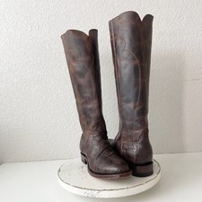 Rod Patrick Womens Riding Cowboy Boots Brown Caiman Western Knee High Tal 10B