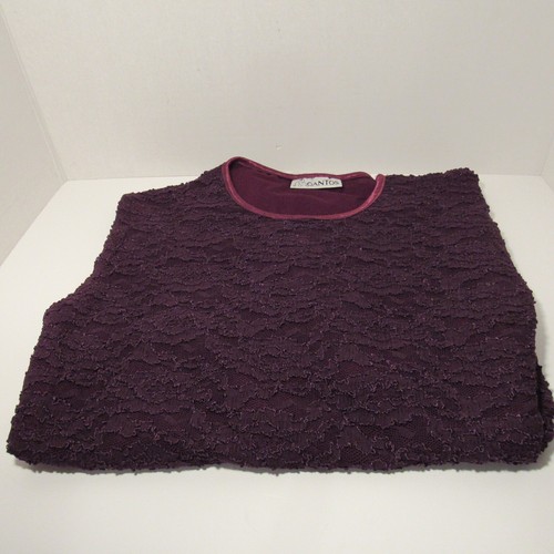 Body Gantos donna vintage viola pizzo e foderato Leotard L/S chiusura a scatto taglia: L - Foto 10 di 10