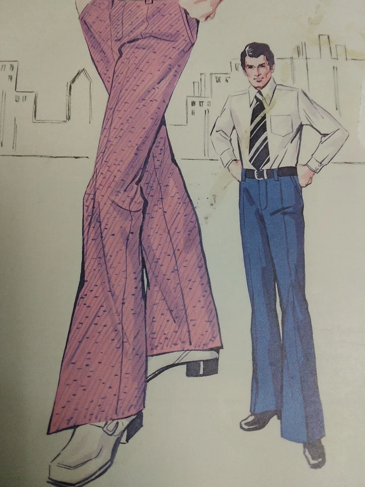 Pants Double Knit Slacks 30 32 34 Kwik Sew 463 Sewing Pattern UC FF Western Mens - Image 2 of 4