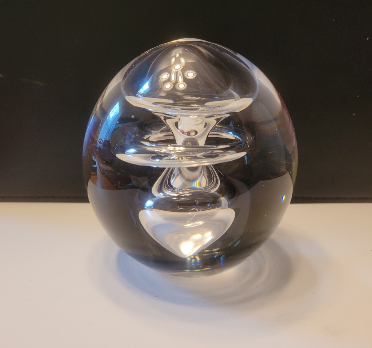 1983 Hanne Dreutler Studio Ahus Sweden Art Glass Lrg