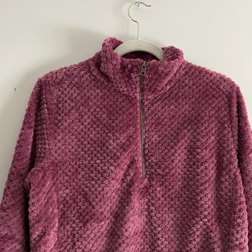 Avalanche Women SZ M Mauve Textured 1/4 Zip Collared Fleece Pullover Jacket NWT - Picture 4 of 11