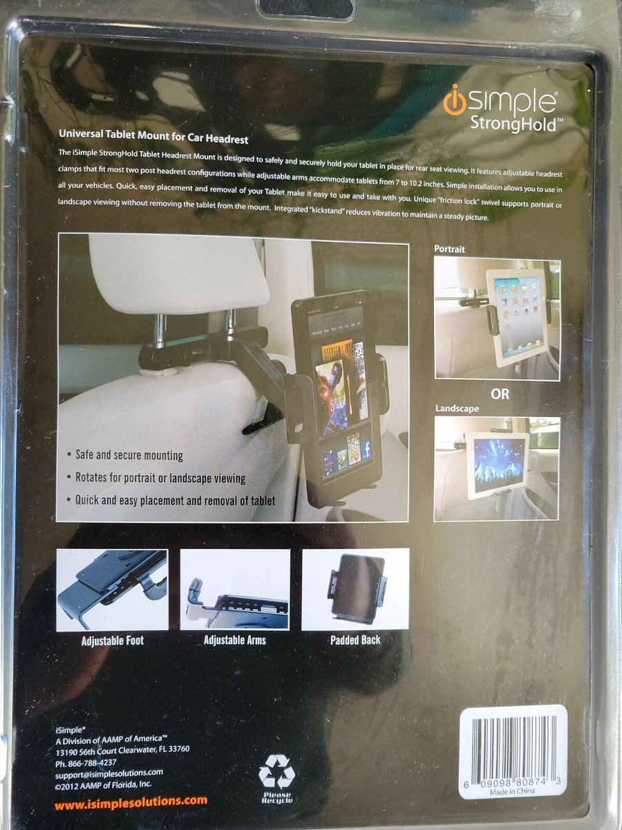 New iSimple StrongHold IPad Ereader Tablet Mount ISSH6501 for Backseat Headrest