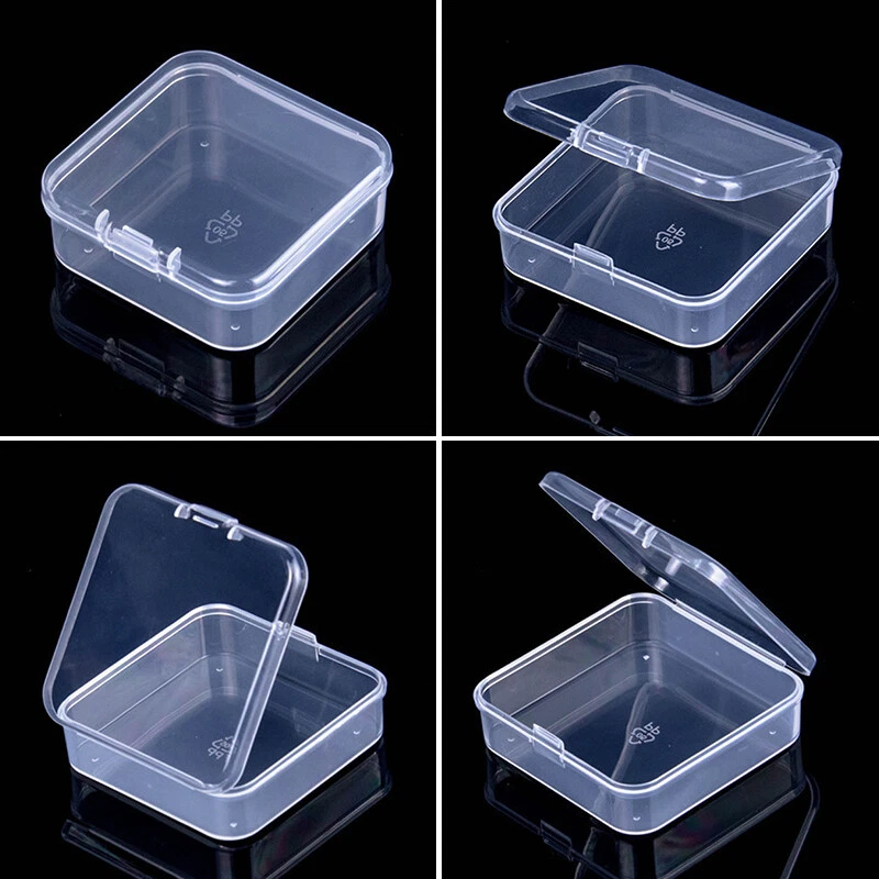 Mini Square Clear Plastic Small Box Jewelry Storage Container