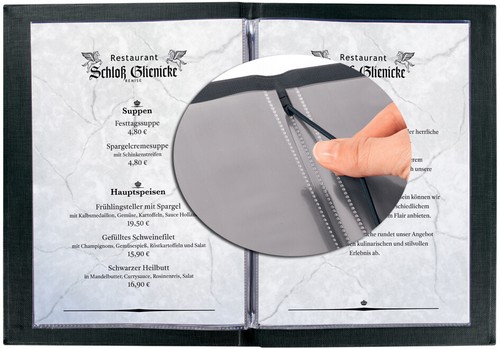 sigel Speisekarten-Mappe MENU DIN A5 schwarz - Bild 2 von 2