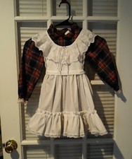 Vintage Bryan Plaid Dress with Pinafore Size 4
