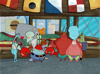 SPONGEBOB SQUAREPANTS Animation Production Cels on Master BG ~SB129~ TEXAS!