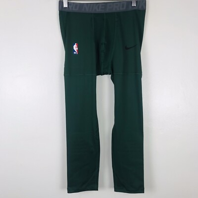 Nike NBA Basketball Compression Pants Team Issued Men XL-Tall Green  AT9764-323