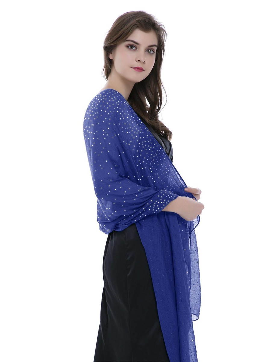 Banetteta Starry Night Shawls And Wraps For Evening Dresses, Shiny Scarf For Womens Formal Wear
