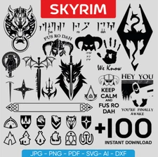 Skyrim SVG Bundle | 100 Digital Files | Vector Clipart for Cricut, Silhouette
