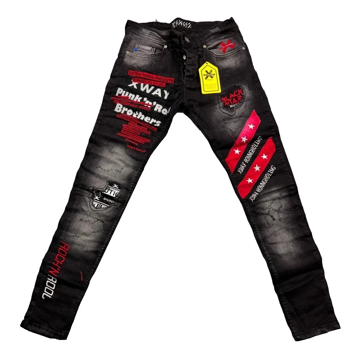 Biker Black Jeans for Men