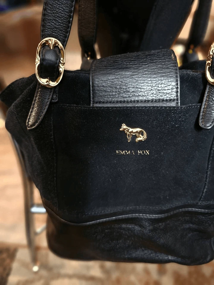 Bolso de hombro grande Emma Fox de cuero y gamuza Foto 3 de 4