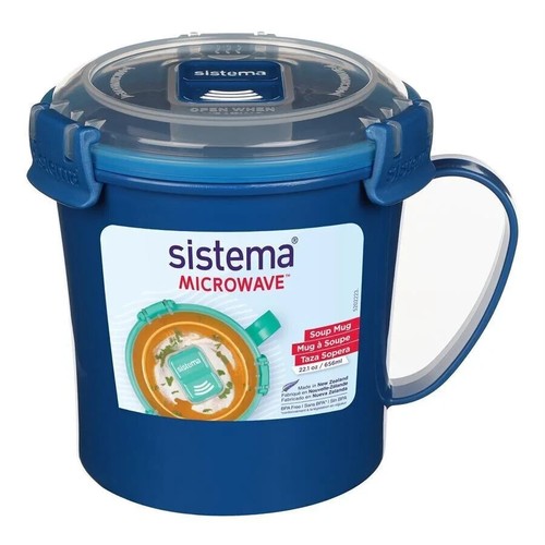 Sistema Microwave Soup Mug Medium 656ml Plastic Fast Stews Hot Drinks Cup Travel - Picture 2 of 4