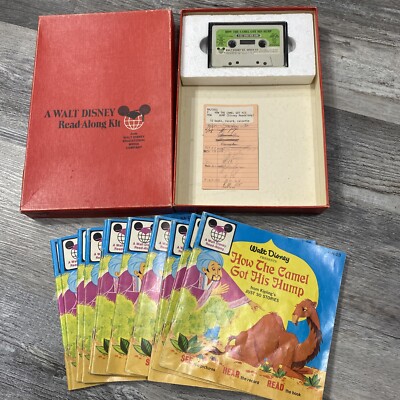 VTG A Walt Disney Read Along Kit How The Camel Got His Hump 10 Book And Cassette