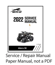 Arctic Cat 2022 ATV Alterra 90 Service Manual on Paper