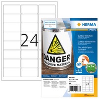 Wetterfeste Outdoor-Folienetiketten A4, 63,5 X 33,9 Mm, Weiß, Extrem Stark Hafte