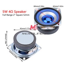 2in Full-frequency Speaker 5W 4ohm Small High Fidelity Sound Speaker 0.25-18KHz