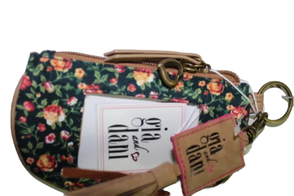 NUEVO Gigi Hill Gia Floral Lona Bandolera Monedero Dani Annalise Beso 3 piezas Foto 3 de 4