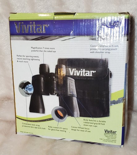 Vivitar Binoculars 7 x 50 Magnification with UV Coated Optics New In Box - Picture 2 of 12