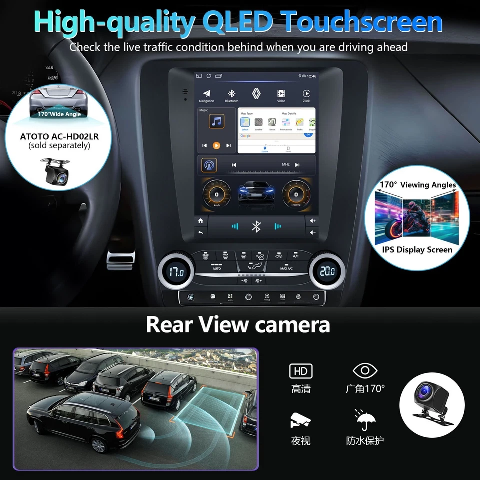 9,7" para Ford Mustang 2010-2014 Android13 radio de coche estéreo GPS navegación Apple Carplay Foto 4 de 4