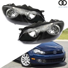 Pair Of Headlights Headlamps Factory Style For 2010-2012-14 Vw Golfjetta Wagon