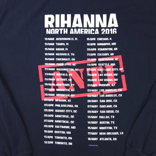 Rhianna Shirt Size Large Anti Tour Concert Long Sleeve 2016 Graphic Tee Black - Picture 4 of 9