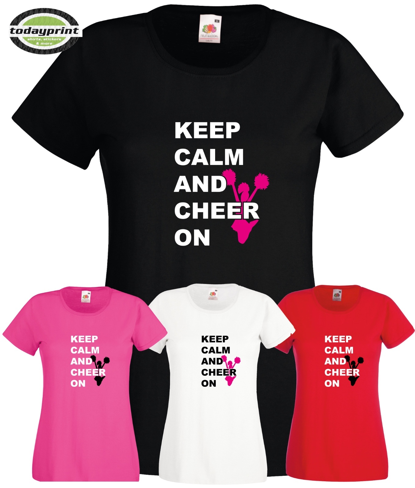 ALTRA Maglietta Ragazza KEEP CALM AND CHEER ON Cheerleader Calcio Cheerleading Top