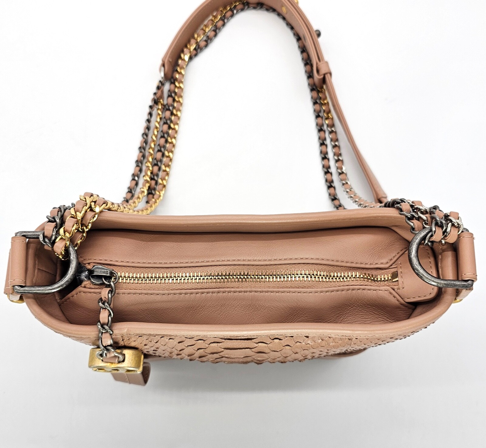 CHANEL Gabrielle Python Snakeskin Small Hobo Nude… - image 9