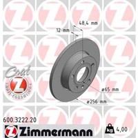 Zimmermann 2X Bremsscheibe Hinten Ø256 Mm Voll FüR VW Golf V 1K1 1.4 16V 1.6