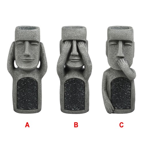 No See Hear Speak Garden Statue Creative Outdoor Resin Sculpture Flowerpot Decor - Picture 11 of 14