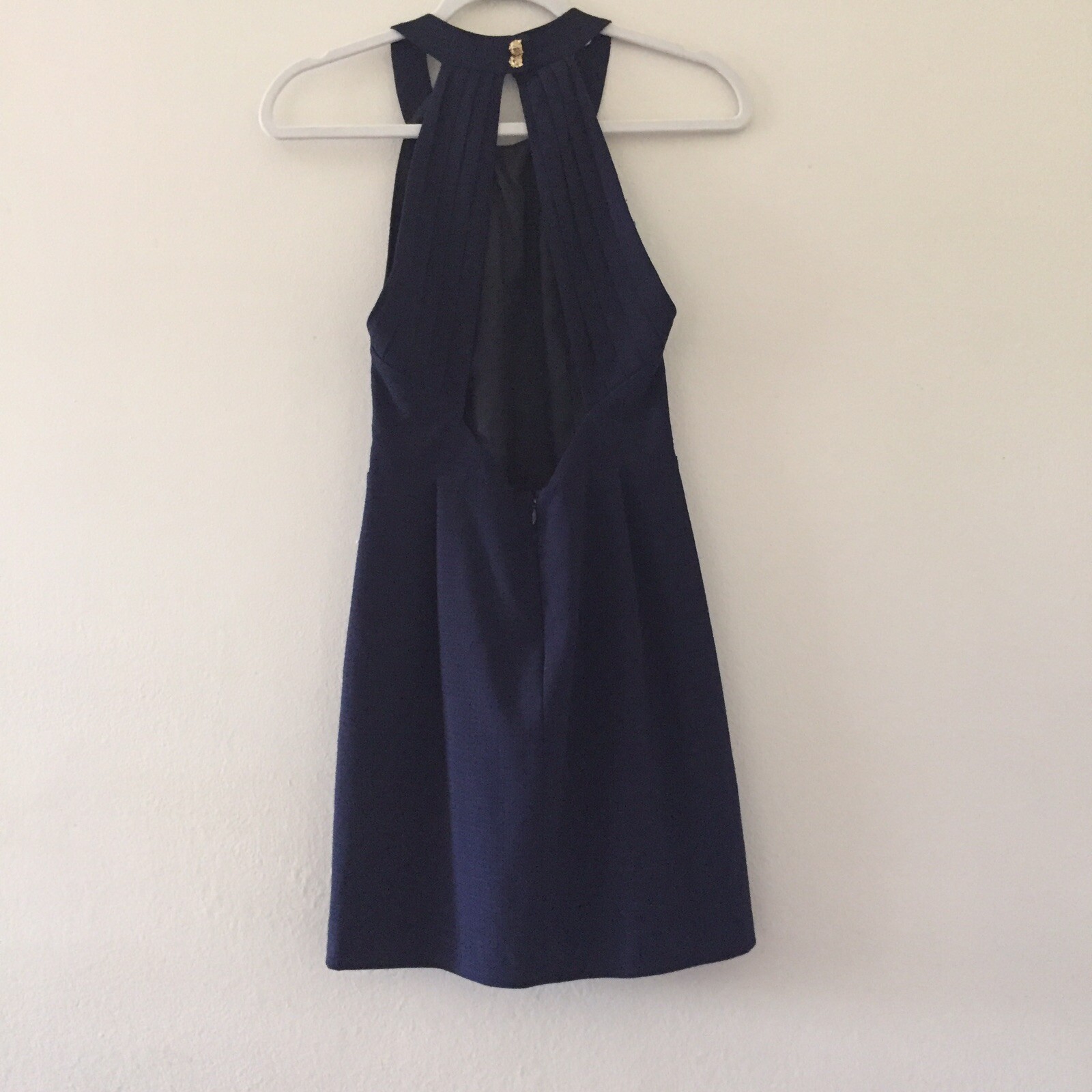 bcbgeneration Halter Open Back Mini Midnight Blue… - image 3