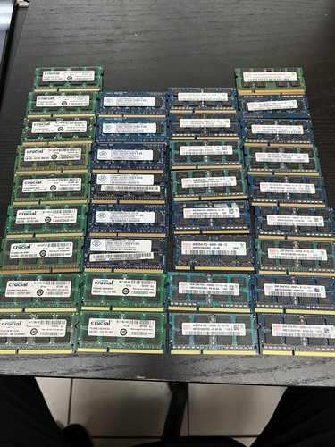 Lot Of 34 Laptop Ram Memory Board HYNIX Crucial Manga 4GB 2GB 2Rx8 DDR3 PC3 H80