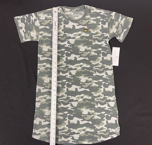 Spiritual Gangster Green Camo Short Sleeve Crewneck Graphic T-Shirt Dress S/10 - Picture 3 of 9