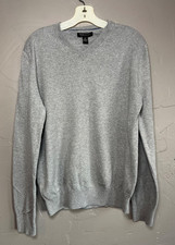 Banana Republic Cashmere Sweater Men's Size M Gray V Neck Long Sleeve